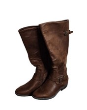 Bare Traps Womens Sz 9.5 Yanessa Almond Toe Knee High Fashion Boots Brown