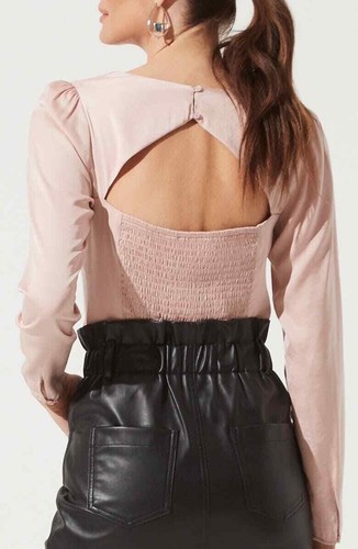 NWT ASTR THE LABEL Women's XL Blush Pink Back Cutout Top Blouse - Bild 2 von 12