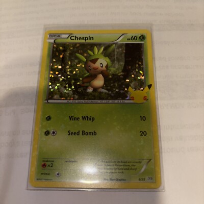 chespin pokemon card mcdonalds Pokémon Fennekin Froakie - 25th Anniversary McDonald's Exclusive Promo Lot - 3 Set Pokemon Card Chespin #6 Pokemon