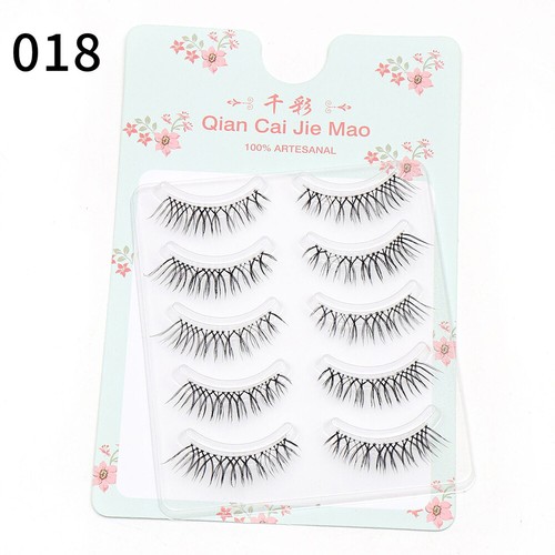 5 Paia Ciglia Finte Linea Trasparente Croce Naturale Morbide Artificiali - Foto 16 di 29