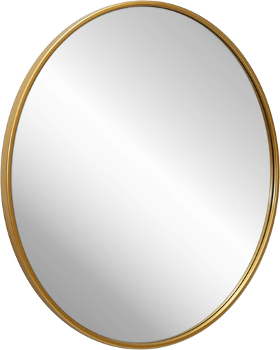 Gold Circle Wall Mirror 24 Inch round Wall Mirror for Entryways, Washrooms, Livi - Picture 8 of 9