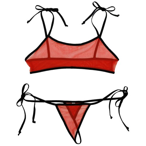 iiniim Women See Through Bikini Set G-String Micro Thong Bra Swimsuit Swimwear - Picture 68 of 86