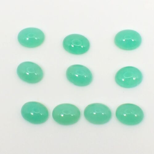 16.72ct Oval 9x7mm Green-Blueish Natural Australian Chrysoprase Gem Grade qty 10 - Picture 5 of 6