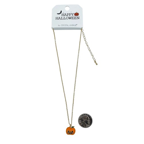 Halloween Pumpkin Necklace (16+3in) - Picture 2 of 2