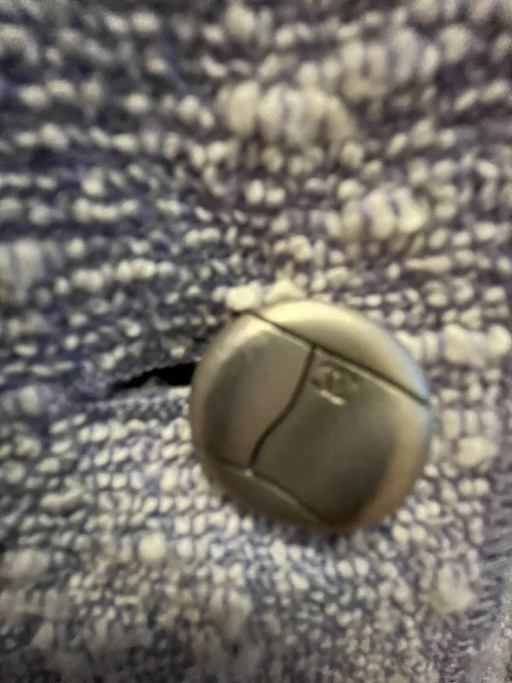 Chanel Vintage Alta Costura Púrpura Blanco Tweed Chaqueta Traje Con Falda Foto 4 de 4