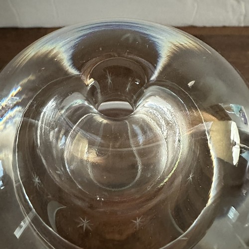 Atomic Art Glass Bubble Vase/Paperweight From Poland. Etched MCM Moon & Stars - Picture 13 of 19