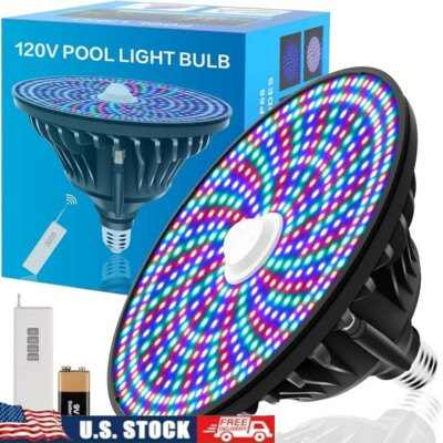 #ad LED Pool Light Bulb 120V 65W Color Changing E26 E27 Replacement Inground Pool US