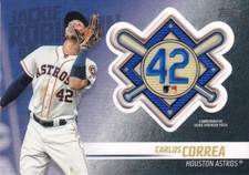 TOPPS 2018 UPDATE SERIES CARLOS CORREA #FRP-CC JACKIE ROBINSON DAY PATCH RELIC