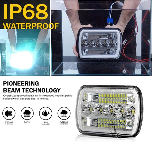 Faro LED alto/bajo sellado DRL para Dodge D100 D150 D250 D350 1981-93 7x6" - Imagen 10 de 11