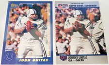 2 Johnny Unitas cards Baltimore Colts Louisville