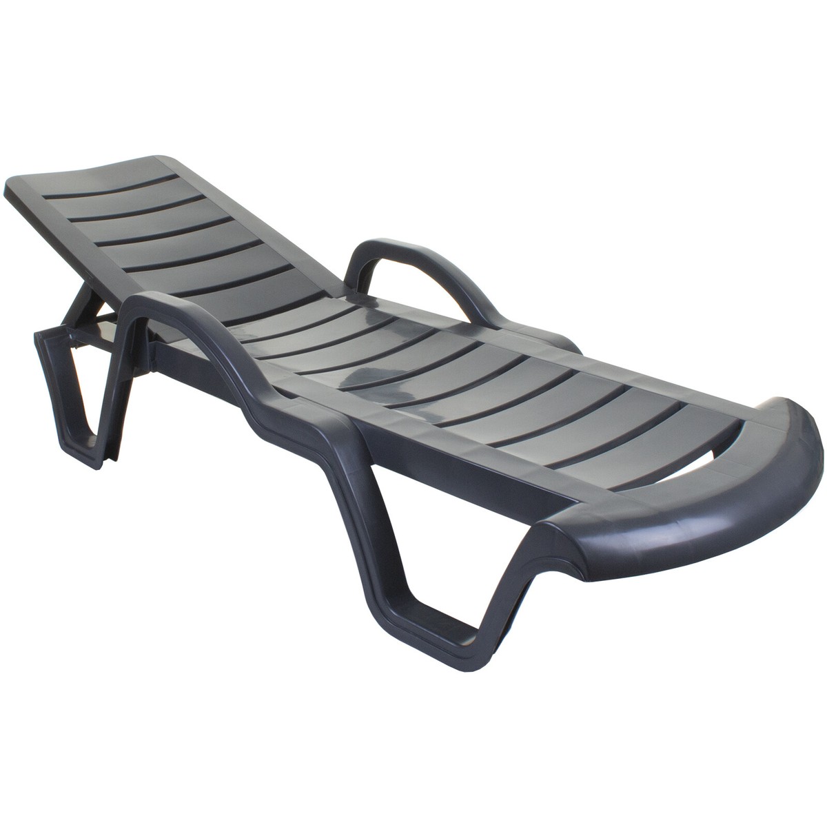 SUN LOUNGER OUTDOOR GARDEN PATIO GREY PLASTIC WIPE CLEAN RECLINING RELAXER BED eBay