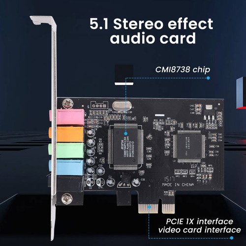 PCIe Sound Card 5.1, PCI Express Surround Card 3D Stereo Audio with High4312 - Picture 8 of 8