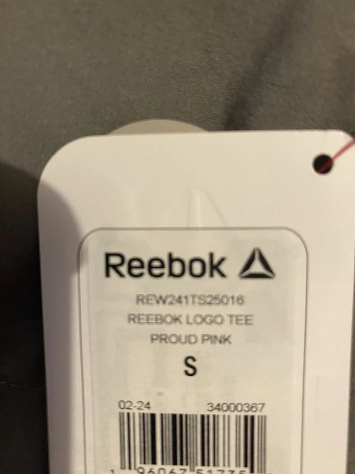Camiseta Reebok Rosa Pequena Feminina Manga Curta Atlética com Etiquetas - Imagem 4 de 4