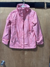 Columbia Girls Bugaboo 2 Fleece Interchange Jacket In Pink Chevron Medium 10-12