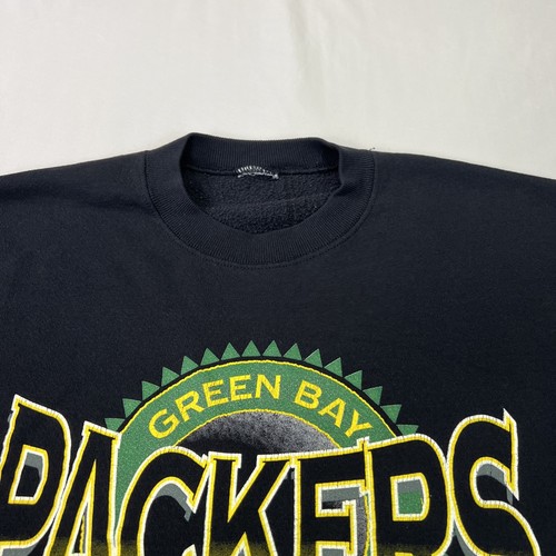 Vintage Green Bay Packers Sweatshirt Mens 2XL XXL Faded Black 1996 Pullover NFL - Picture 5 of 15