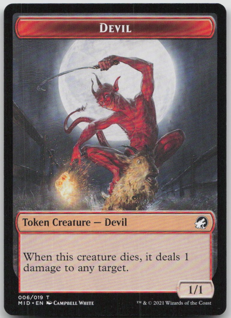 Devil Token #6 Token Innistrad: Midnight Hunt Magic: The Gathering Warped