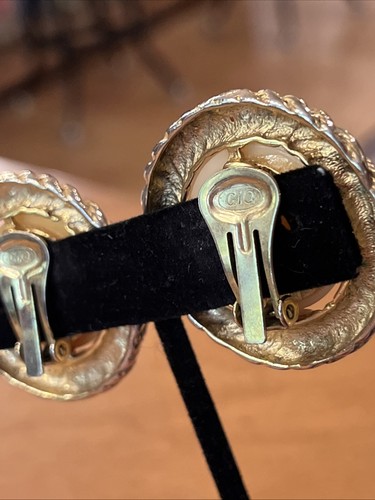 Vintage Giovanni riesige Perle Cabochon blau grün rot Gripoix Clip auf Ohrringe GIO - Bild 13 von 24