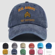 Custom Embroidered Hat US ARMY SGT RETIRED, Veteran Cap, Trucker Hat, Gift Idea