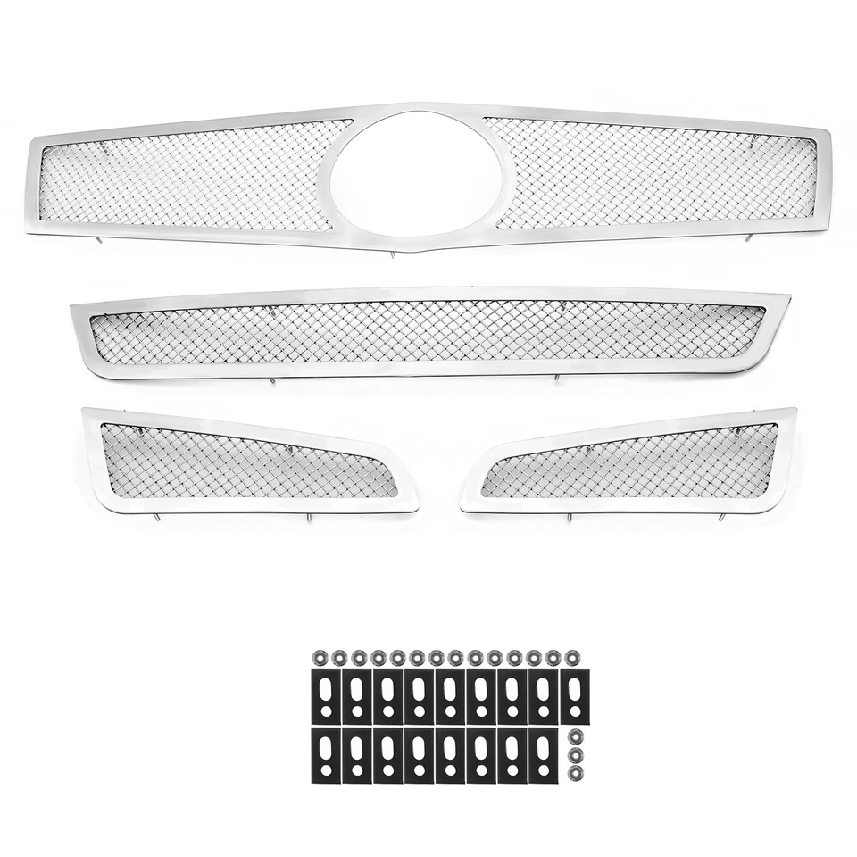 Combo de rejilla de malla de acero inoxidable con cubierta de luz antiniebla para Cadillac ATS 2013-2014 Foto 2 de 4