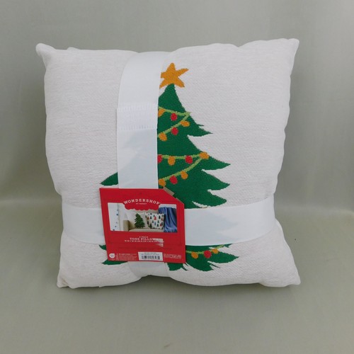 Wondershop 2-Pack 16" Christmas Tree Jacquard Chenille Throw Pillows #C733 - Picture 2 of 8
