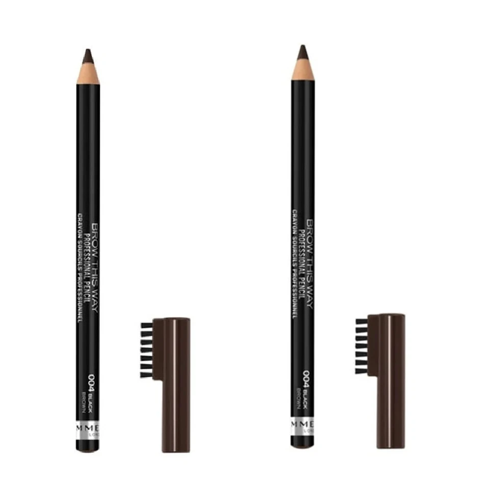 Pack of 2 Rimmel London Professional Eyebrow Pencil, Black Brown 004 - Image 4 of 4