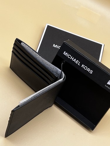 Michael Kors 86F2SANF5V Herren schwarz Saffiano schmale Brieftasche Leder Andy $ 98 - Bild 6 von 9