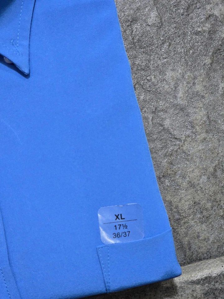 Camisa de vestir de viajero de ajuste regular Club Room para hombre Regatta XL 17,5 en 36/37 azul Foto 3 de 3