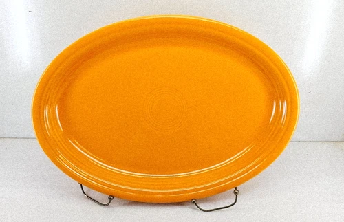 EXTRA large OVAL SERVING turkey PLATTER butterscotch FIESTA 19 1/4" LARGE 1st