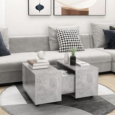 Tavolino da Salotto Grigio Cemento 60x60x38cm Legno truciolato