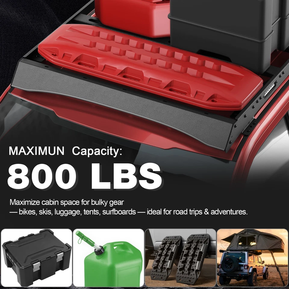 For 2017-2022 F250/F350/F450 Super Duty Crew Cab Roof Rack Hardtop Cargo Basket Foto 2 de 4