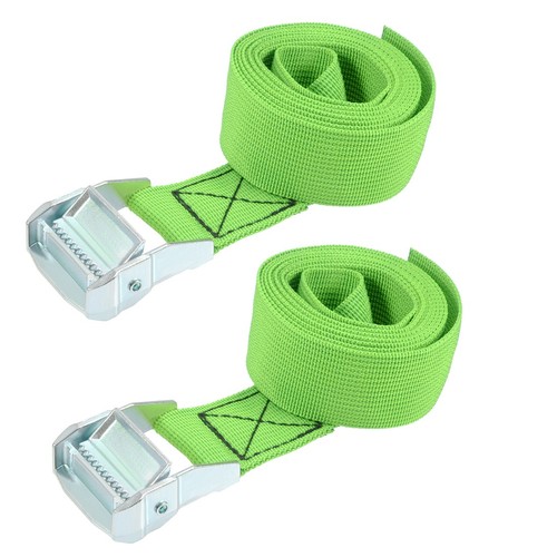 Correa de amarre de carga 2Mx38mm con hebilla de leva 500Kg carga de trabajo, verde, 2X - Imagen 1 de 6