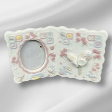 Small Book Style Ceramic Baby Picture White 6 x 4 inch