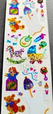 HAMBLY STUDIOS PRIAMATIC STICKERS BABY TOYS TEDDY BEAR NURSERY VINTAGE RARE.