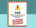 Funny 50th Birthday Card for Dad | Your Fifties Have Expired | Humour Card | 50