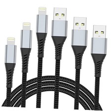 2 FT Lightning Cable 3Pack Braided iPhone Charger Cord for Car 2 2 Feet Black