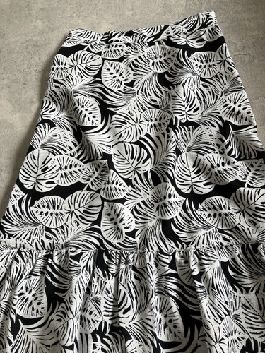 Marks & Spencer Cotton Tiered Leaf Print Midaxi Skirt U.K. 8 Summer Holiday - Picture 3 of 7