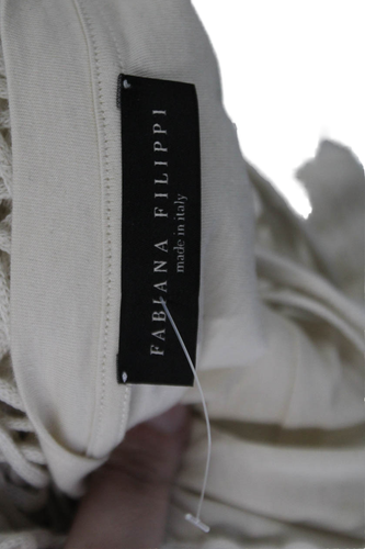 T-shirt donna Fabiana Filippi cotone a strati manica corta top panna taglia XS - Foto 6 di 6
