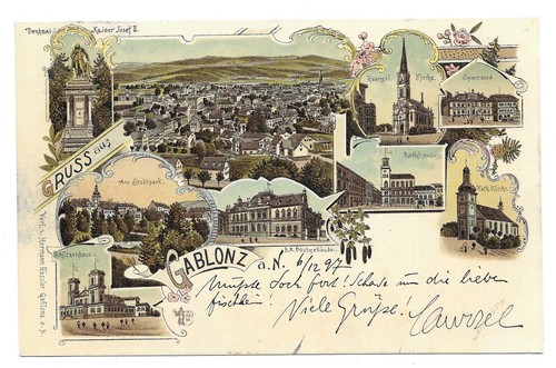 Gruss aus Gablonz a.N.,Litho
