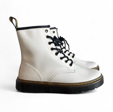 Dr.Martens White Zavala Patent Leather Combat Boots Men?s Size 7