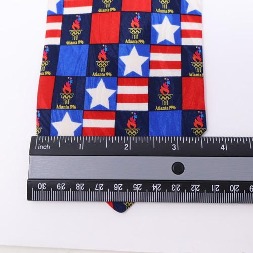 Ralph Marlin Krawatte Olympische Spiele Atlanta 1996 Stars Stripes Herren 100% Seide - Bild 8 von 12