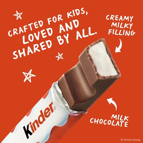 Kinder Chocolate, 18 Four Count Packs, Milk Chocolate Bar with Creamy Milky F... - Foto 2 di 8