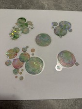 Lot de 5 autocollants bulles  holographiques irisées scrapbooking déco A07-99