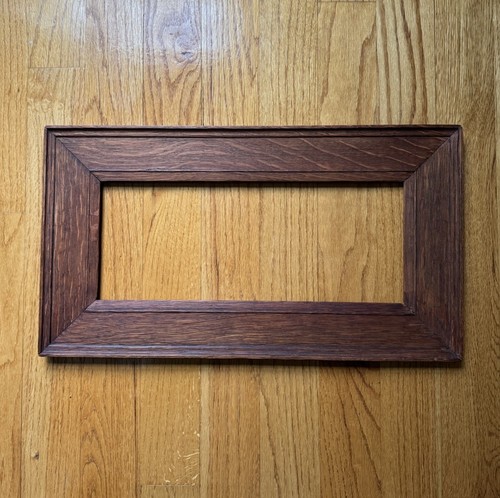 ANTIQUE 3” WIDE QUARTER SAWN TIGER OAK ARTS & CRAFTS PICTURE FRAME 12.5” X 22.5” - Picture 1 of 15