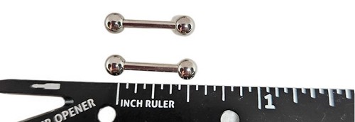 8 barras de acero quirúrgico 14GA-1,6 mm longitud 3/8' bola tamaño 4 mm joyería corporal - Imagen 2 de 2