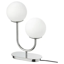 IKEA SIMRISHAMN 17" Table Lamp - Chrome-Plated/Opal White Glass (404.376.84)