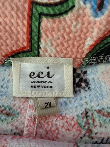 Boho Midi Rock Pull On Stretchy Waist - Gr. 2X Asiatisches Blumenmuster Strand Sum - Bild 3 von 6