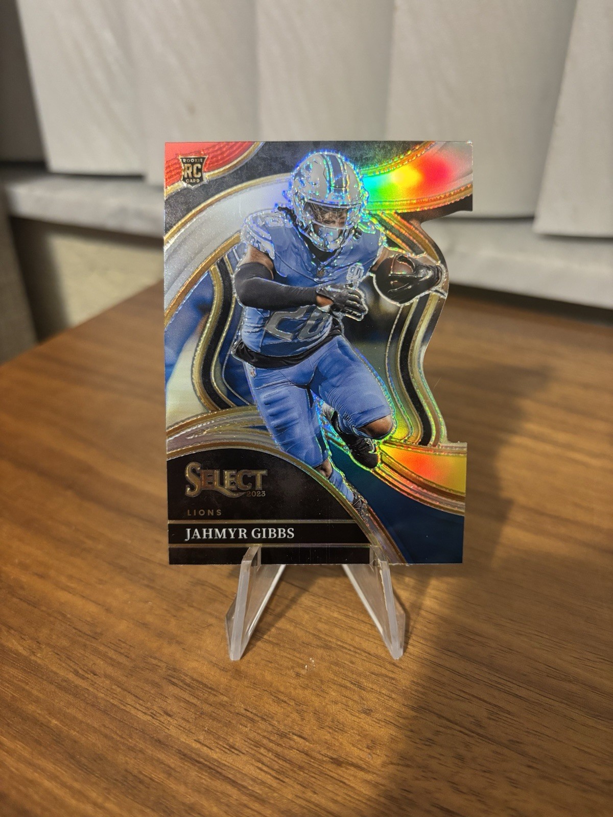 2023 Panini Select Club Level Jahmyr Gibbs #266 Red & Yellow Prizm Die-Cut (RC)