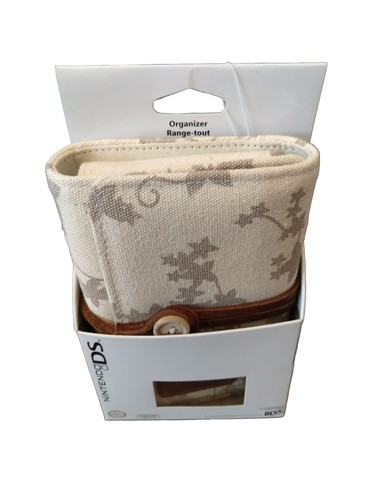 NEW Nintendo DS LITE Star Flower Canvas Organizer Range-Tout Carrying Case Cream - Picture 2 of 9