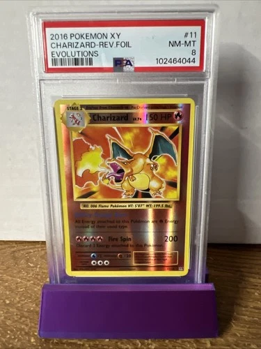 2016 Pokémon XY Evolutions Charizard Reverse Holo Foil PSA 8
