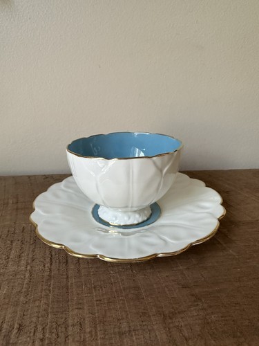 Antique Aynsley Butterfly Handle Bone China Teacup & Saucer B1200 Rare - Bild 2 von 11